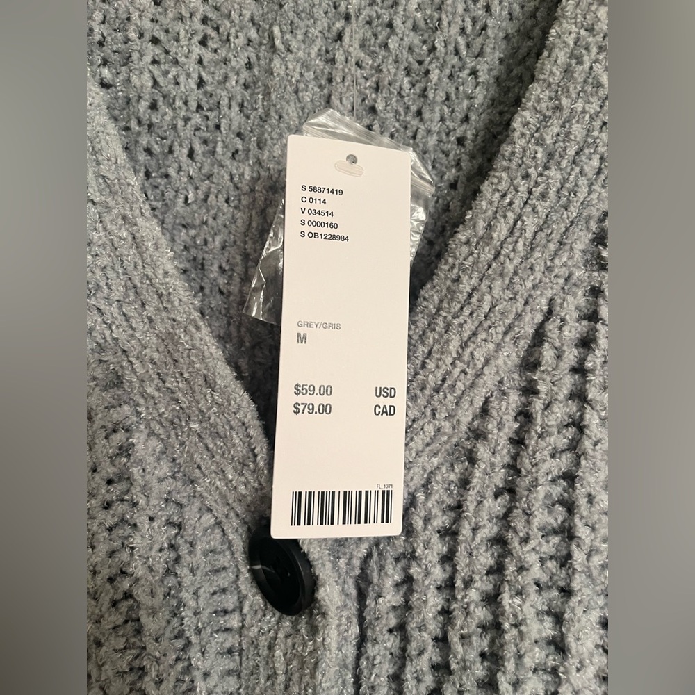 Urban outfitters short cable button up sweater. Grey